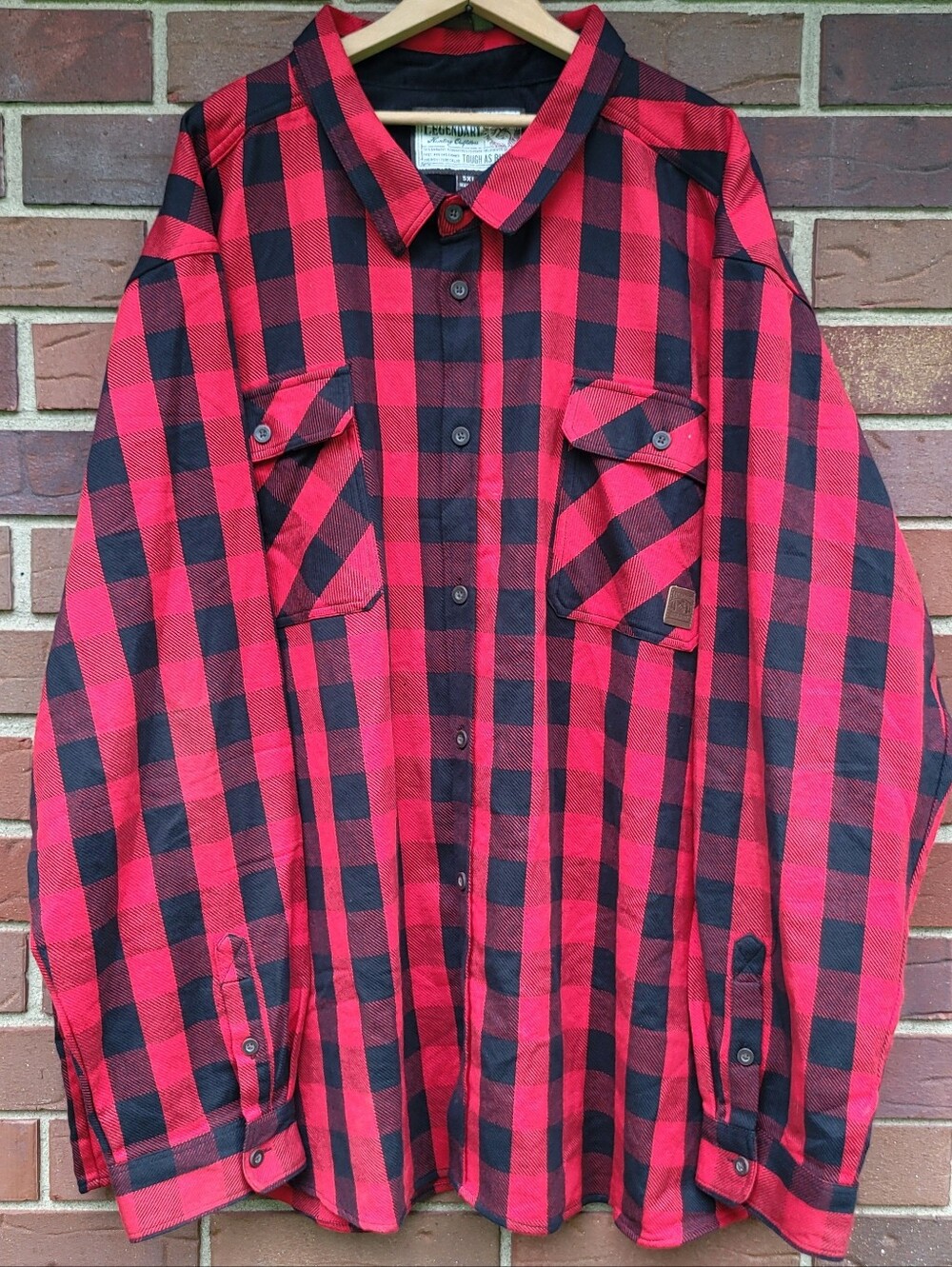 Legendary Whitetails Red Buffalo Plaid Tough as a Buck Heavyweight Flannel 5XL